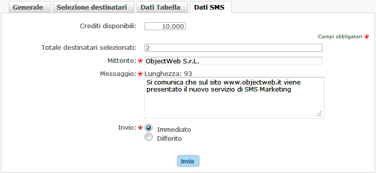 SMS Marketing, Inviare Mesaggi da Internet, SitoSMS