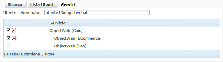 Lista servizi