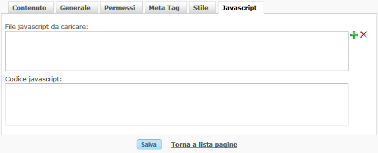 Javascript di pagina