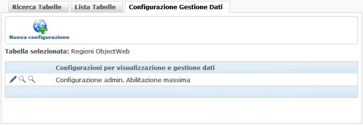 Configurazione Gestione Dati