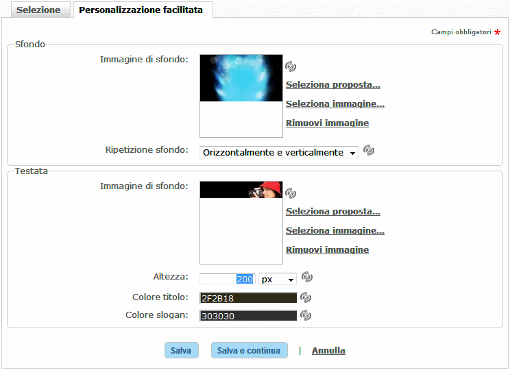 Personalizzazione facilitata