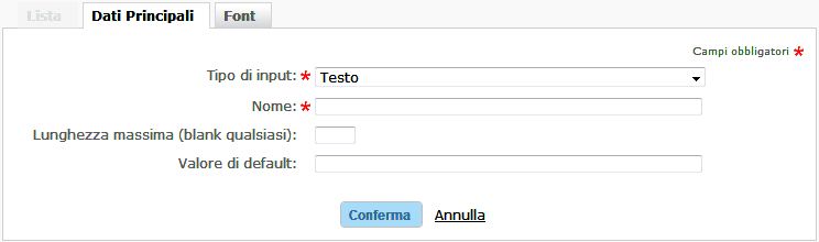 Dati principali dell'attributo