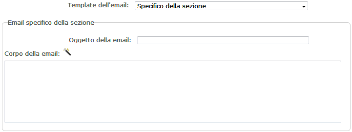 Email specifica di sezione