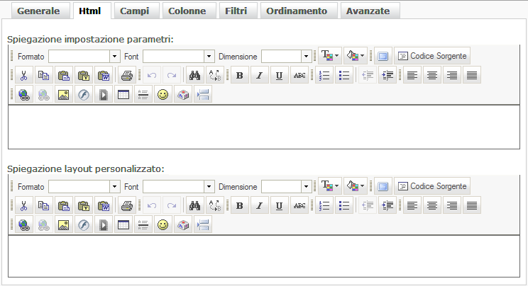 Spiegazione delle funzionalit&agrave; in Tabelle utente - Layout